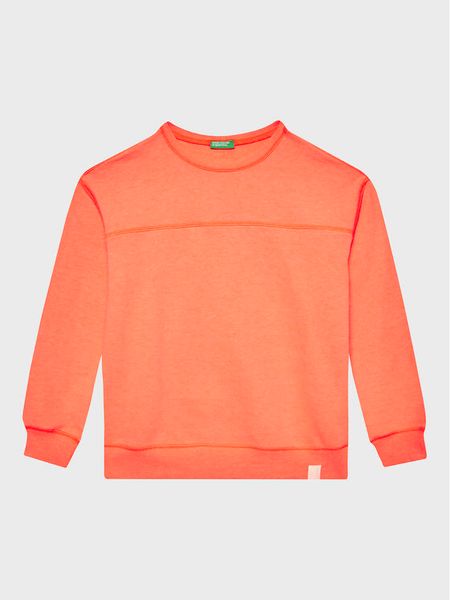 United Colors Of Benetton Bluza 3UHRC10BB Pomarańczowy Regular Fit. Brązowe bluzy dla chłopców United Colors Of Benetton, bez wzorów, z bawełny, bez ramiączek, bez kaptura. Za 119.99 zł.