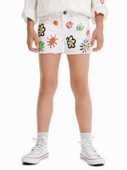 Desigual Szorty jeansowe 23SGDD07 Biały Regular Fit. Białe spodenki dla dziewczynek Desigual, bez wzorów, z bawełny. Za 189.99 zł.