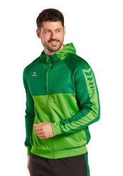 Kurtka treningowa z kapturem Erima Six Wings. Zielone kurtki męskie Erima, xl, bez wzorów, z bawełny, sportowe, z kapturem. Za 239.70 zł.