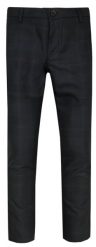 Eleganckie Męskie Spodnie - RIGON - Czarne w Kratkę. Czarne eleganckie spodnie męskie Rigon, m, bez wzorów, z elastanu. Za 179.00 zł.