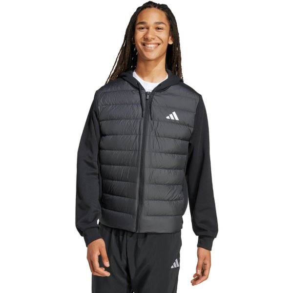 Kurtka męska adidas Essentials Climawarm Hybrid Down Hooded. Czarne kurtki męskie Adidas, m, bez wzorów, z materiału, na fitness i siłownię, climawarm (adidas). Za 419.00 zł.