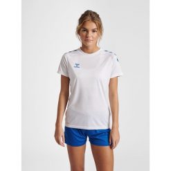 Koszulka damska Hummel Core Poly. Białe koszulki sportowe damskie Hummel, l, bez wzorów, bez kołnierzyka, bez ramiączek, do piłki ręcznej. Za 114.50 zł.
