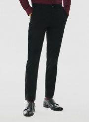 PAKO LORENTE – Gładkie spodnie męskie w kolorze czarnym. Czarne spodnie materiałowe męskie Pako Lorente, l, bez wzorów, z bawełny, casualowe. Za 99.99 zł.