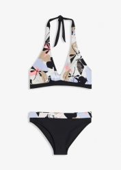 Bikini z dekoltem halter (2 części). Czerwone bikini damskie bonprix, bez wzorów. Za 97.99 zł.