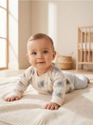 Bawełniany komplet: bluza i spodnie - kremowy. Białe spodenki niemowlęce Sinsay, bez wzorów, z bawełny. Za 25.99 zł.