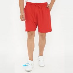 Spodenki sportowe męskie F7 czerwone. Czerwone krótkie spodenki sportowe męskie Legea, m, bez wzorów, z bawełny, do biegania. Za 63.90 zł.