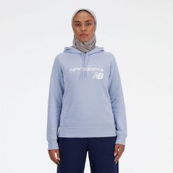 Bluza damska New Balance WT03810LAY – fioletowa. Fioletowe bluzy damskie New Balance, l, bez wzorów, z bawełny, bez kaptura. Za 129.99 zł.