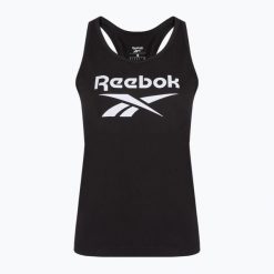 Koszulka damska Reebok Identity Big Logo Tank. Czarne t-shirty damskie Reebok, bez wzorów, bez kołnierzyka. Za 89.99 zł.