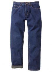 Jeansy termiczne classic fit na miękkiej flanelowej podszewce, straight. Niebieskie jeansy męskie bonprix, klasyczne. Za 189.99 zł.