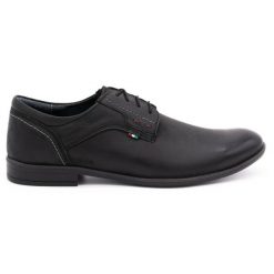 Buty Olivier skórzane męskie 305GT czarne. Czarne półbuty na co dzień męskie na jesień, z jeansu, biznesowe, bez zapięcia. Za 319.69 zł.