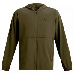 Kurtka przeciwwiatrowa Under Armour. Zielone kurtki męskie Under Armour, xl, bez wzorów, z materiału, z kapturem. Za 350.80 zł.