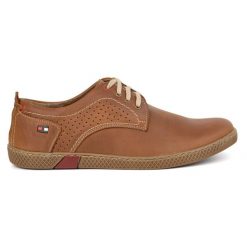 Olivier Buty męskie skórzane casual 302GT camel brązowe. Brązowe półbuty na co dzień męskie na jesień, z jeansu, biznesowe, bez zapięcia. Za 319.69 zł.