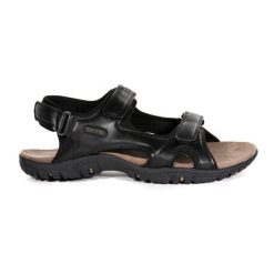 Sandały trekkingowe męskie Haris. Czarne sandały męskie Regatta, bez zapięcia. W wyprzedaży za 159.99 zł.