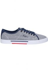 Trampki męskie sportowe Pepe Jeans BRADY MEN CHAMBRAY. Białe trampki męskie Pepe Jeans, bez wzorów, z gumy, biznesowe, bez zapięcia. Za 214.00 zł.
