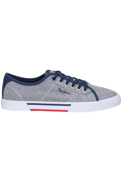 Trampki męskie sportowe Pepe Jeans BRADY MEN CHAMBRAY. Białe trampki męskie Pepe Jeans, bez wzorów, z gumy, biznesowe, bez zapięcia. Za 214.00 zł.