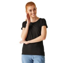 Koszulka damska Carlie. Czarne koszulki sportowe damskie Regatta, l, bez wzorów, sportowe, bez kołnierzyka. Za 121.00 zł.