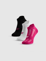 4F Skarpetki treningowe krótkie (3-pack) damskie - czarne+białe+różowe 39-42. Białe skarpety damskie 4f, bez wzorów. Za 44.99 zł.