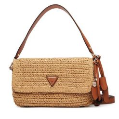 Torebka Guess. Brązowe torebki do ręki damskie Guess, z aplikacjami, bez dodatków. Za 589.99 zł.