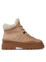 See By Chloé Trzewiki SB41082A Beżowy. Brązowe botki damskie See By Chloé, ze skóry, bez obcasa, na płaskiej podeszwie, bez zapięcia. Za 1,989.00 zł.