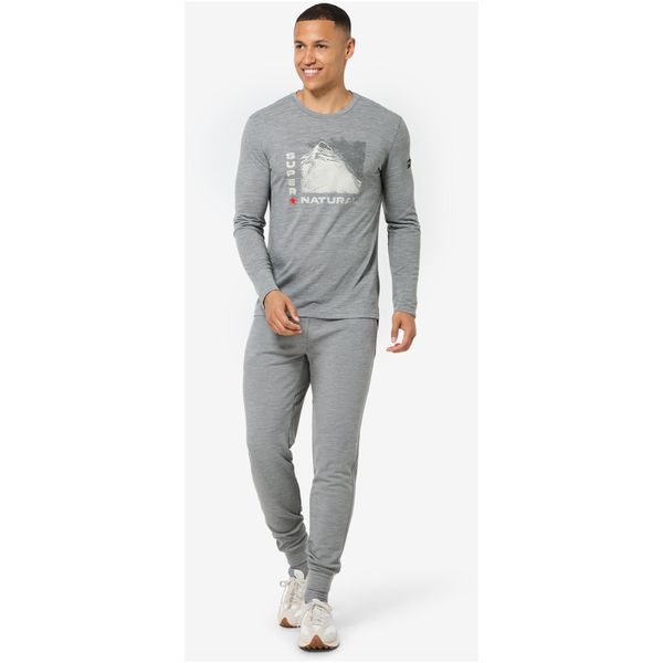 Longsleeve SUPER.NATURAL M SUPER MOUNTAIN LS. Szare bluzki z długim rękawem męskie super.natural, m, bez wzorów, bez kołnierzyka. Za 349.99 zł.