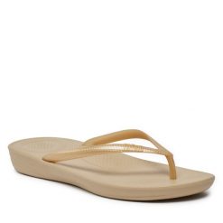 Japonki FitFlop. Żółte klapki damskie FitFlop, bez wzorów, bez obcasa. Za 159.99 zł.