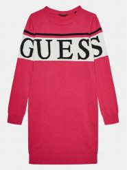 Guess Sukienka dzianinowa J3BK16 Z38B0 Różowy Regular Fit. Czerwone sukienki dla dziewczynek Guess, z aplikacjami, z bawełny, bez ramiączek. Za 229.99 zł.