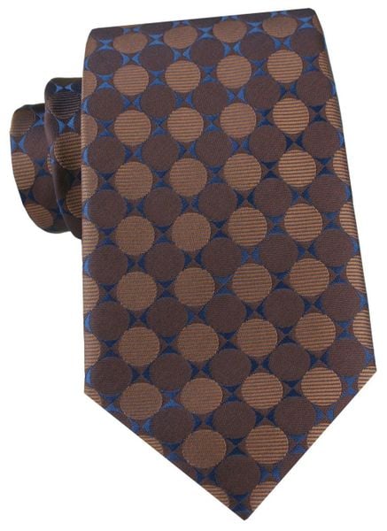 Brązowy Krawat w Duże Grochy - Alties. Brązowe krawaty i muchy Alties, bez wzorów, z tkaniny, eleganckie. Za 55.00 zł.
