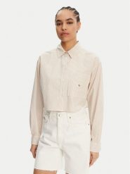 Calvin Klein Jeans Koszula J20J225078 Beżowy Regular Fit. Brązowe bluzki damskie Calvin Klein Jeans, xs, bez wzorów, z bawełny, bez kołnierzyka, bez ramiączek. Za 199.99 zł.
