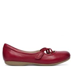 Baleriny Josef Seibel. Czerwone baleriny damskie Josef Seibel, bez wzorów, bez obcasa. Za 389.99 zł.