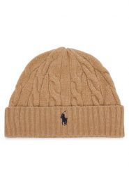 Polo Ralph Lauren Czapka 710B23668004 Beżowy. Brązowe rękawiczki męskie Polo Ralph Lauren, na zimę, bez wzorów, z wełny. Za 519.99 zł.
