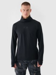 4F Bielizna termiczna ocieplana (góra) męska - czarna L. Czarna bielizna termoaktywna męska 4f, l, z dzianiny. W wyprzedaży za 99.99 zł.