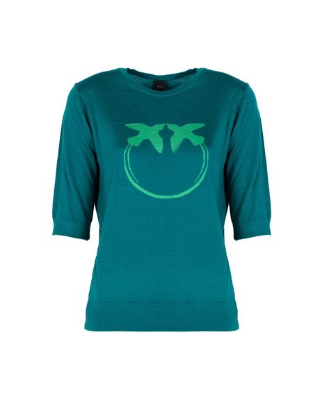 Pinko Bluzka "Fashion" | 1G181V A02S | Kobieta | Zielony. Zielone bluzki damskie Pinko, s, bez wzorów, z materiału, bez kołnierzyka, bez ramiączek. W wyprzedaży za 429.00 zł.