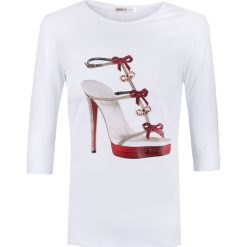 T-shirt EAN13 42463 SL. SANDAL. Białe t-shirty damskie Ean13, bez wzorów, z bawełny, bez kołnierzyka. W wyprzedaży za 336.00 zł.