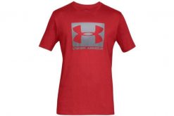 Koszulka do biegania męska Under Armour Sportstyle Boxed. Czerwone koszulki sportowe męskie Under Armour, na lato, m, bez wzorów, z bawełny, bez kołnierzyka, bez ramiączek, do biegania. Za 79.99 zł.