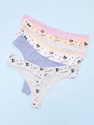 Bawełniane stringi 7 pack - wielobarwny. Stringi damskie Sinsay, l, bez wzorów, z bawełny. Za 35.99 zł.
