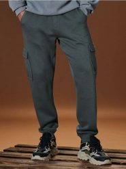 Spodnie tapered cargo fit - khaki. Brązowe spodnie materiałowe męskie Sinsay, l, bez wzorów. Za 69.99 zł.