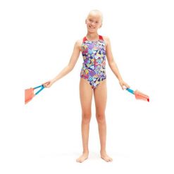 Strój kąpielowy dla dzieci Speedo Digital. Czerwone stroje kąpielowe dla dziewczynek Speedo, bez wzorów, z poliesteru. Za 99.99 zł.