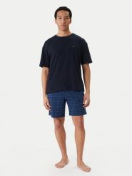 Tommy Hilfiger Piżama UM0UM03834 Granatowy Regular Fit. Niebieskie piżamy męskie Tommy Hilfiger, m, bez wzorów, z bawełny, bez ramiączek. Za 289.99 zł.
