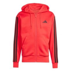 Kurtka z dresu adidas Essentials 3-Stripes. Czarne kurtki męskie Adidas, na zimę, xl, bez wzorów, z dresówki, z kapturem. Za 239.00 zł.