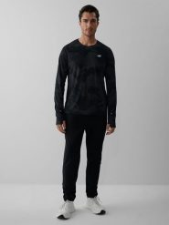 4F Spodnie treningowe szybkoschnące męskie - czarne M. Czarne spodnie sportowe męskie 4f, l, bez wzorów, do biegania. Za 249.99 zł.