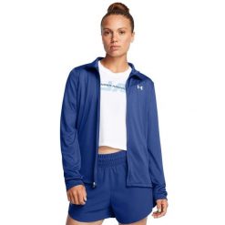 Bluza damska Under Armour Tech Full Zip. Niebieskie bluzy sportowe damskie Under Armour, l, bez wzorów, bez kaptura, na fitness i siłownię. Za 179.99 zł.