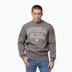 Bluza męska Pitbull So Cal Crewneck. Brązowe bluzy sportowe męskie PITBULL, l, bez wzorów, z bawełny, bez kaptura, na fitness i siłownię. Za 149.99 zł.