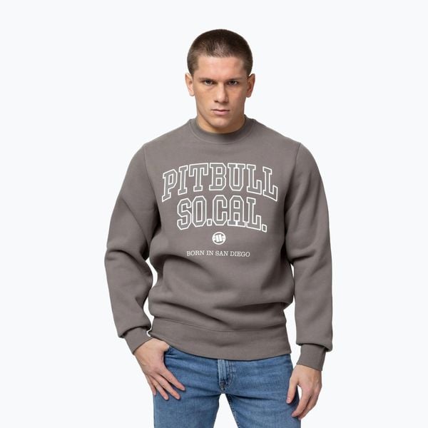 Bluza męska Pitbull So Cal Crewneck. Brązowe bluzy męskie PITBULL, l, bez wzorów, z bawełny, bez kaptura, na fitness i siłownię. Za 179.99 zł.