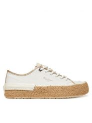 Pepe Jeans Espadryle Samoi Mix PLS31595 Biały. Białe espadryle damskie Pepe Jeans, bez wzorów, z jeansu, bez obcasa, bez zapięcia. Za 199.99 zł.