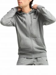 Bluza Męska Puma Z Kapturem Na Zamek Sportowa Szara Basic. Szare bluzy męskie Puma, m, bez wzorów, z bawełny, z kapturem. Za 229.00 zł.