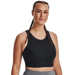 Damski biustonosz Under Armour Infinity Pintuck Mid w kolorze czarnym. Czarne obuwie sportowe damskie Under Armour, bez wzorów, na fitness i siłownię. Za 285.99 zł.