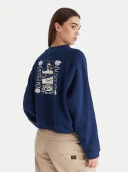 Quiksilver Bluza Graphic Crew EQWFT03198 Granatowy Regular Fit. Niebieskie bluzy damskie Quiksilver, xs, bez wzorów, z bawełny, bez kaptura. Za 299.99 zł.