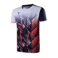 Koszulka sportowa unisex VICTOR T-40008 B. Niebieskie buty sportowe męskie Victor, s, bez wzorów, bez kołnierzyka, bez ramiączek. Za 149.99 zł.