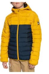 Kurtka turystyczna zimowa dla dzieci Quiksilver Scaly. Żółte kurtki i płaszcze dla chłopców Quiksilver, na zimę, bez wzorów, z materiału, z kapturem. Za 290.35 zł.