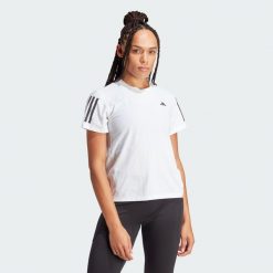 Koszulka Own The Run. Białe koszulki sportowe damskie Adidas, l, bez wzorów, z materiału, sportowe, bez kołnierzyka. Za 149.00 zł.